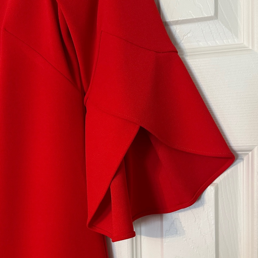 Vince Camuto Red Flutter Sleeve Dress - Picture 3 of 5